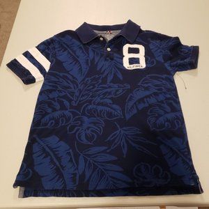 Tommy Hilfiger Boy's Navy White Floral 8 Collared Shirt - Size Large or 12-14